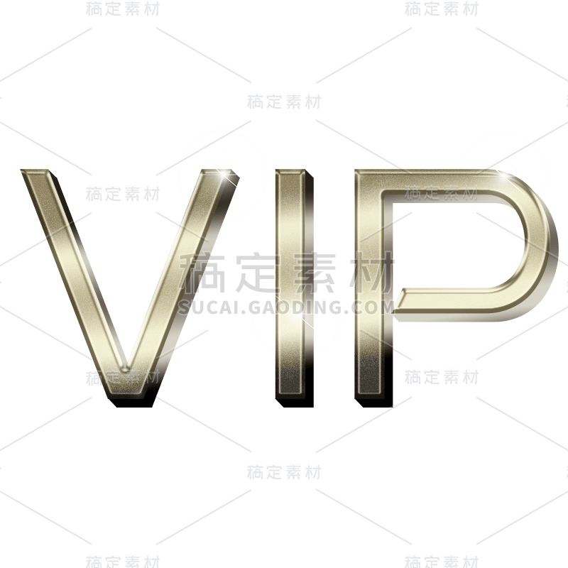 3D-立体简约VIP英文文字4