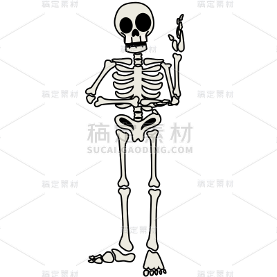 手绘-万圣节元素骷髅插画贴纸6