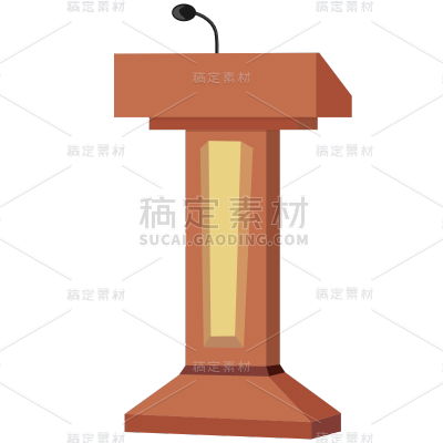 扁平-演讲台元素贴纸-SVG9