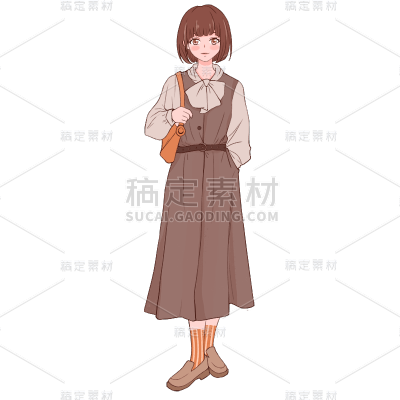 少女元素人物插画