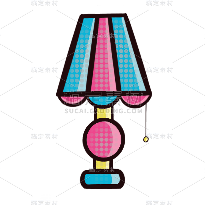 波普风扁平撞色家居电器-台灯
