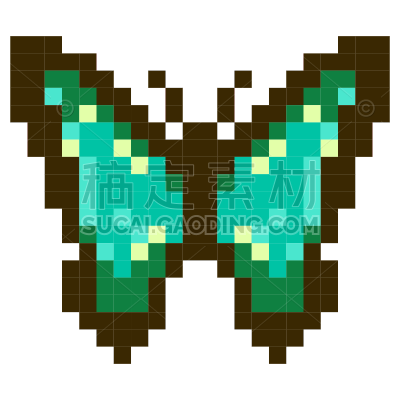 Green ButterflyPixel Sticker