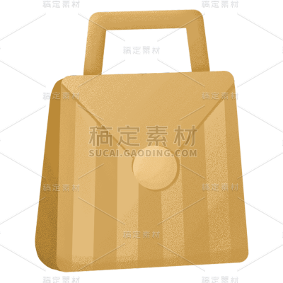 手绘黄色手提包元素贴纸