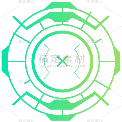 扁平科技风光圈光环装饰贴纸9