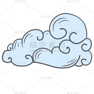 中国风-手绘祥云装饰元素贴纸9