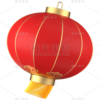 C4D春节元素贴纸-灯笼