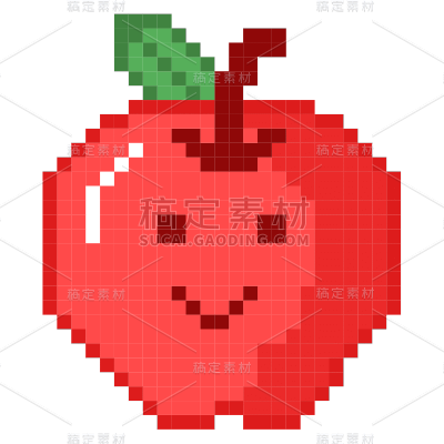 像素风套系贴纸-SVG-苹果
