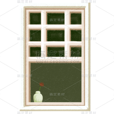 手绘-扁平窗户家居生活贴纸8