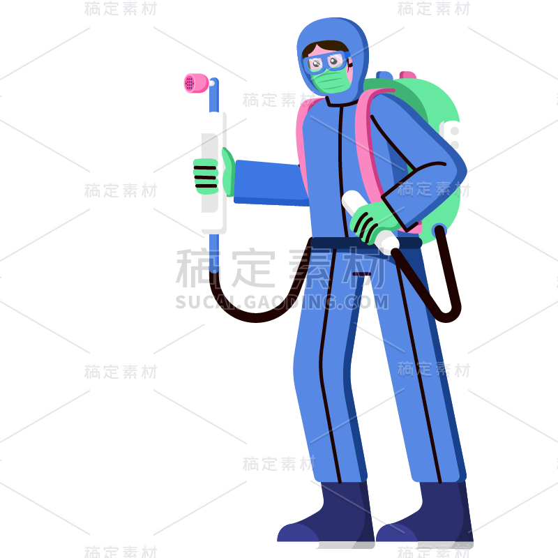 手绘风-病毒矢量素材贴纸杀毒-SVG