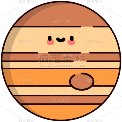 手绘-卡通风星球天文元素贴纸6