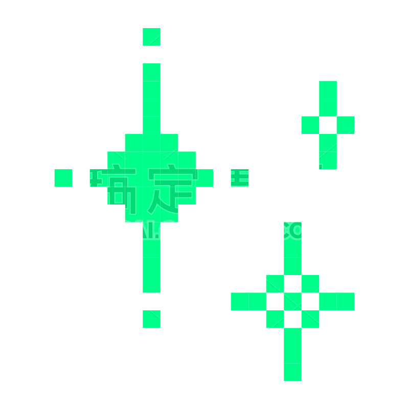 Green Stars Pixel Sticker