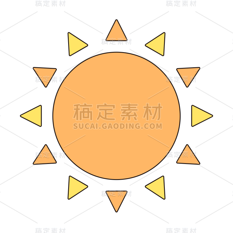 SVG-卡通天气素材贴纸-晴天