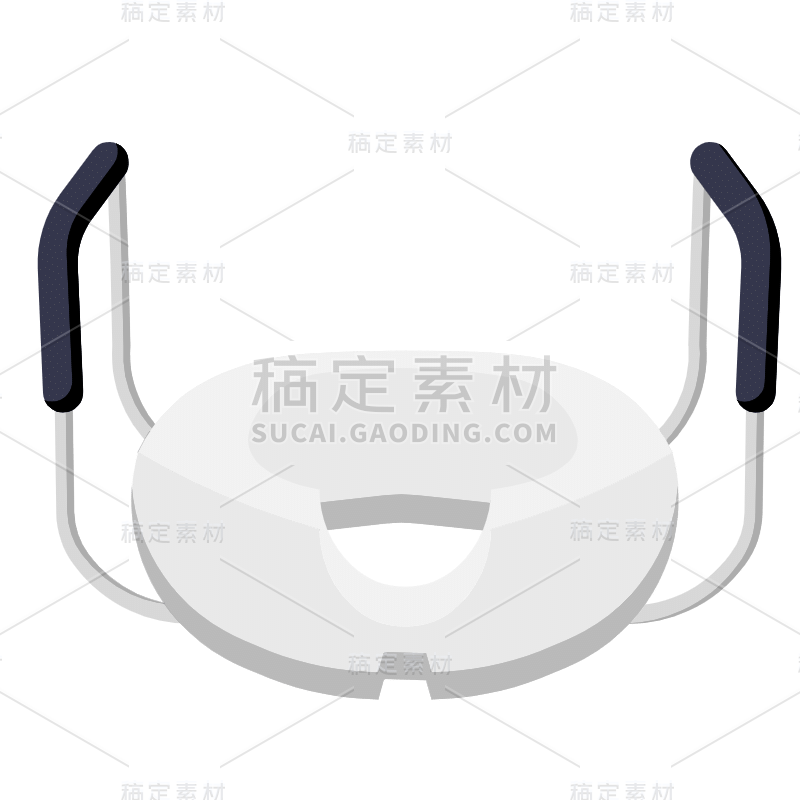 手绘-老人用具元素-坐便器