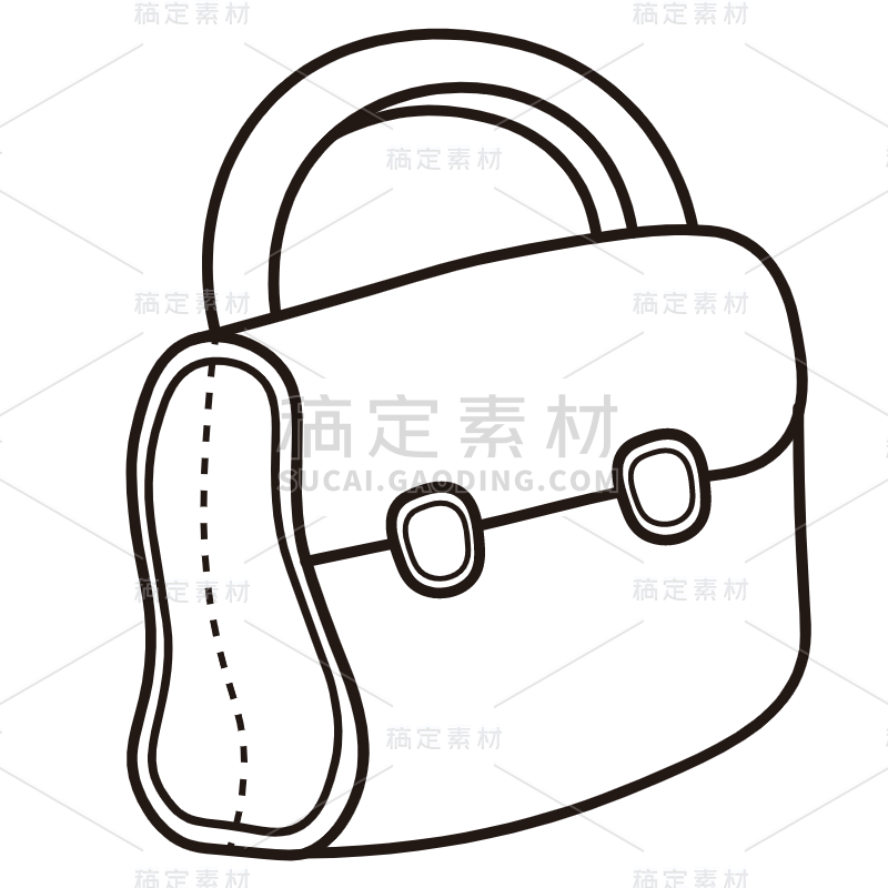 手绘-卡通风穿搭贴纸SVG-公文包