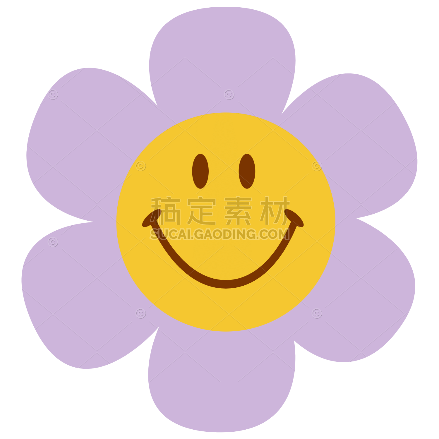 Flower and Smiley Face Sticker