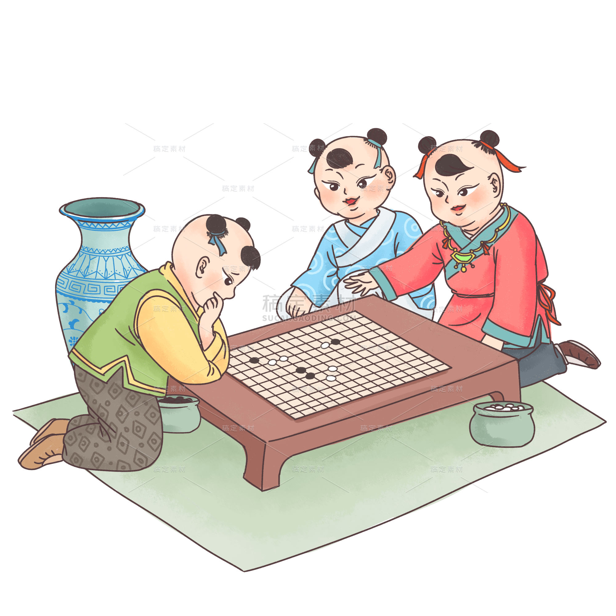 国学场景大尺寸贴纸-围棋