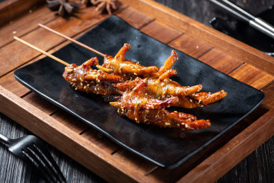 美食系列实景夜宵烧烤烤鸡爪