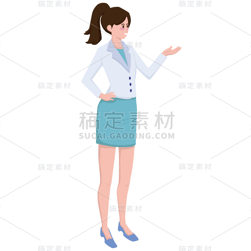 手绘风-智能机器人贴纸女人-SVG