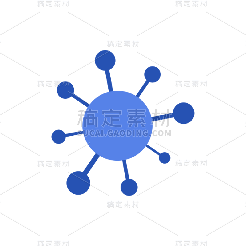 扁平风-生物元素贴纸-病毒