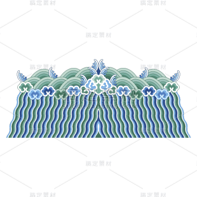 中国风皇家花纹装饰元素贴纸5