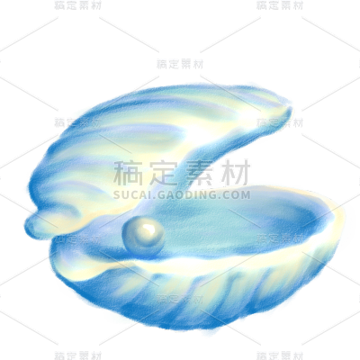手绘-清新梦幻海洋元素贴纸-贝壳2