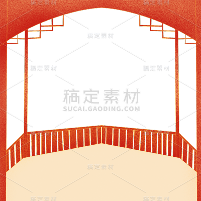 中国风-建筑元素贴纸-窗框