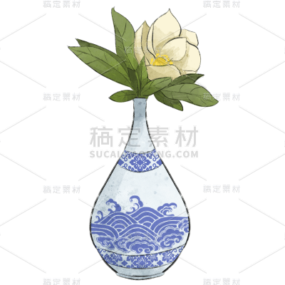 工笔画风-摆件元素-花瓶