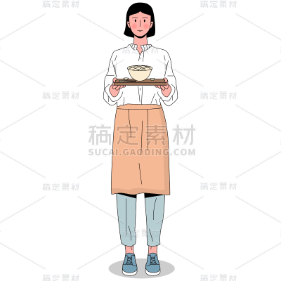手绘-服务行业人物贴纸-SVG8