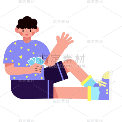 露营场景元素贴纸-手绘