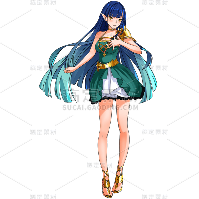性感蓝衣游戏美女元素