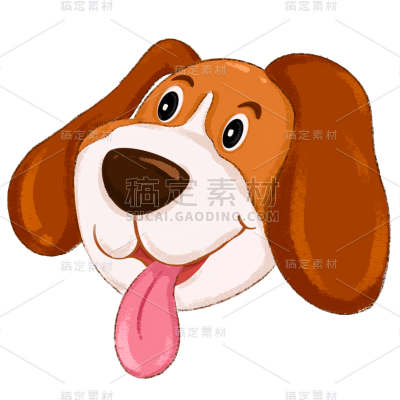 卡通-可爱狗狗头像动物元素贴纸4