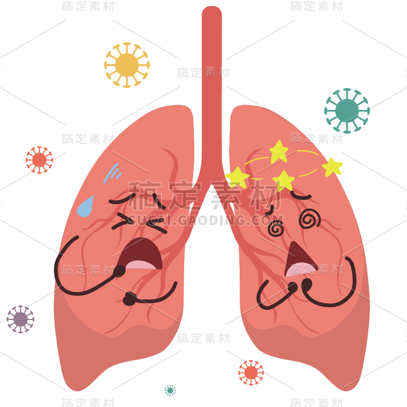 肺结核医疗元素贴纸-SVG3