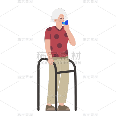 SVG-世界哮喘日哮喘人物元素