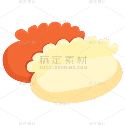 扁平矢量食物小吃icon-饺子
