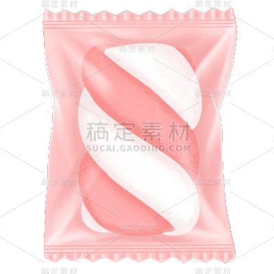 手绘-美食糖果元素贴纸-棉花糖