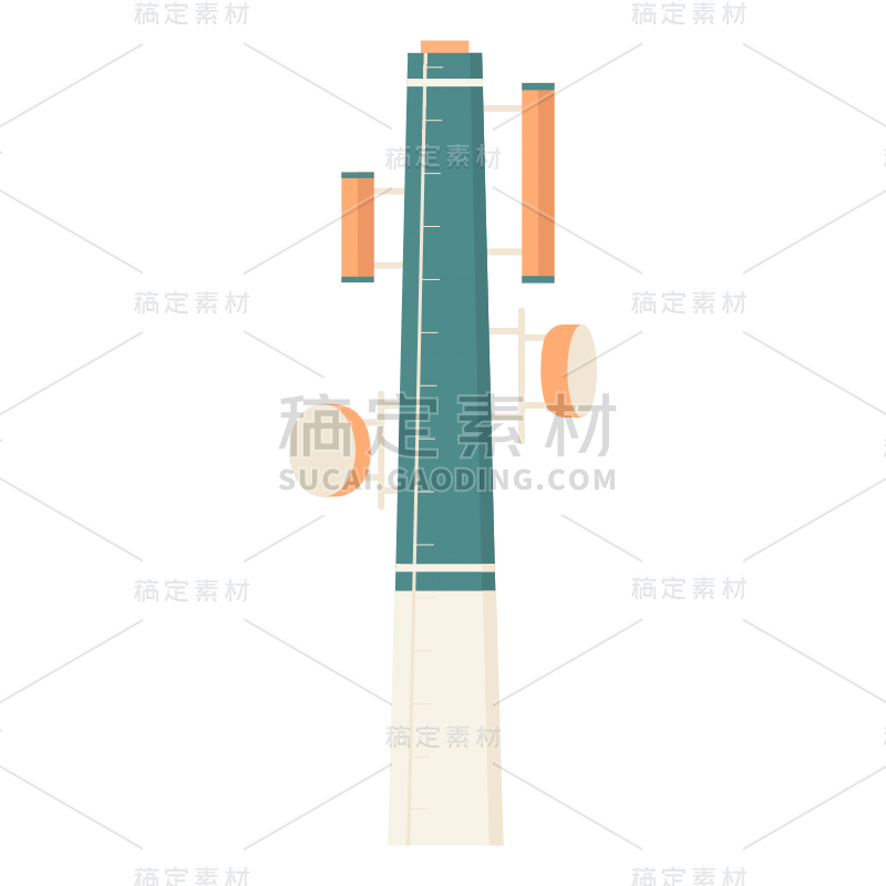 扁平风5G信号塔科技元素贴纸6
