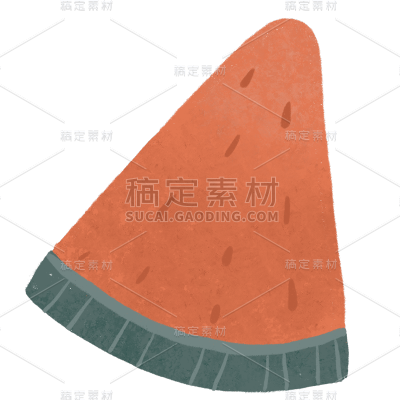 手绘-简约美食元素贴纸-西瓜