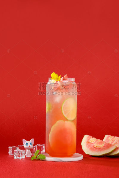 饮品系列实景柠檬红芭乐水果茶饮品