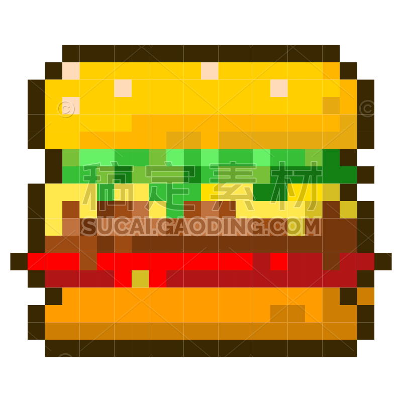 Hamburger Pixel Sticker