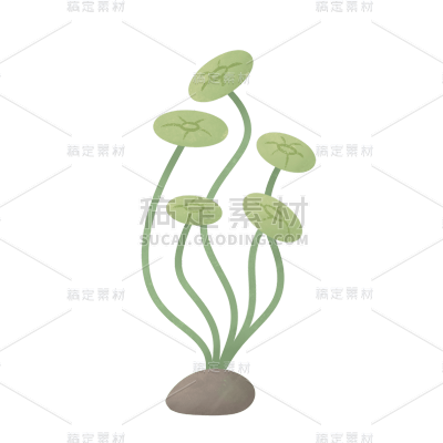 手绘-水草贴纸