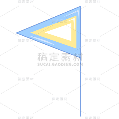 加油道具元素-扁平风-旗子