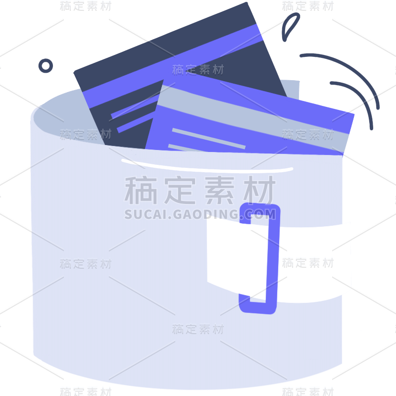 手绘-金融理财贴纸套系-钱包