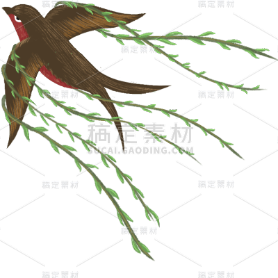 春天氛围装饰贴纸-燕子