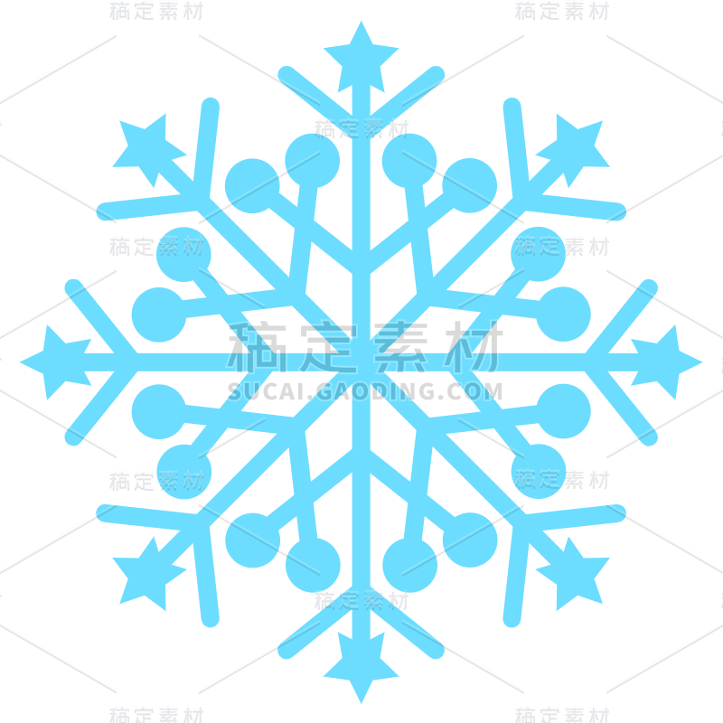 ICON-矢量蓝色雪花图标7