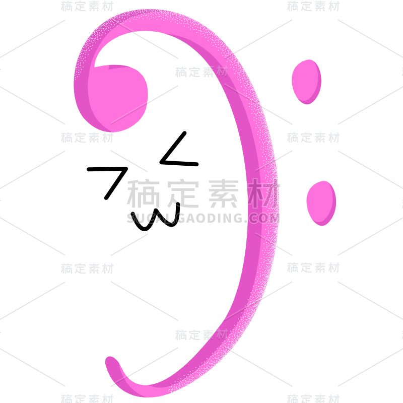 手绘-音符表情艺术时间贴纸-SVG2