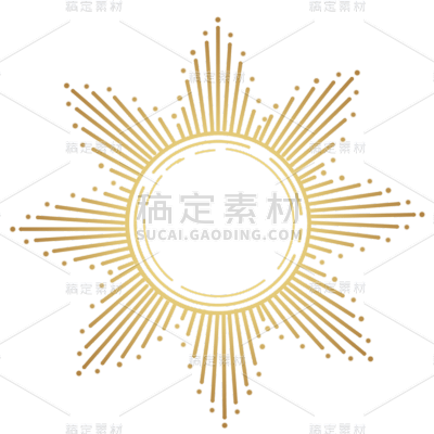 简笔线稿-日月食元素