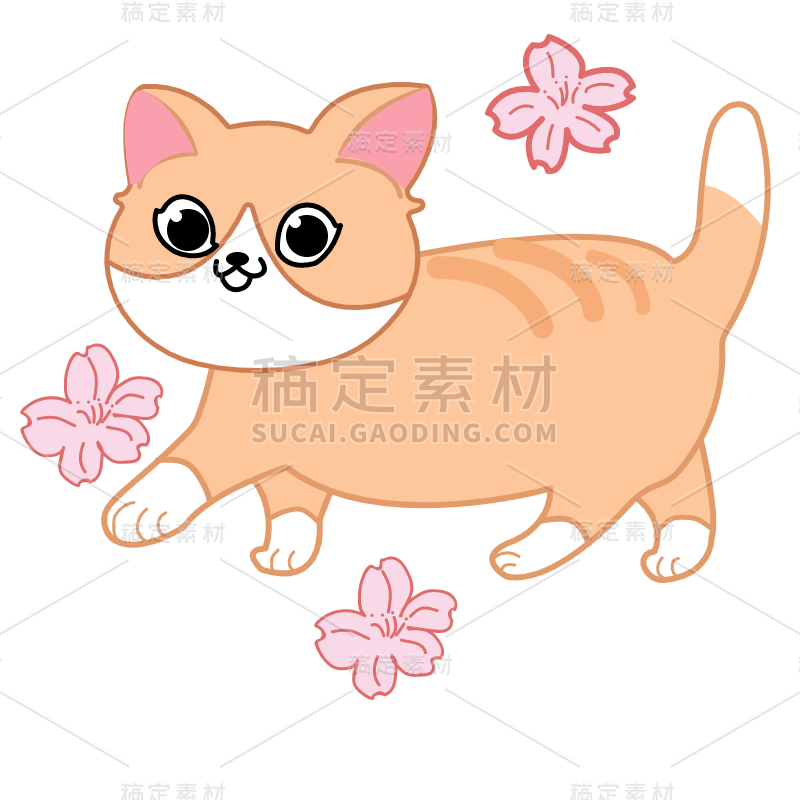 SVG-扁平可爱猫咪头贴纸