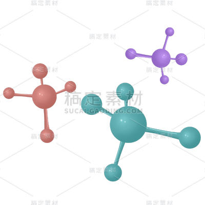 手绘-初高中课程辅导贴纸-分子结构