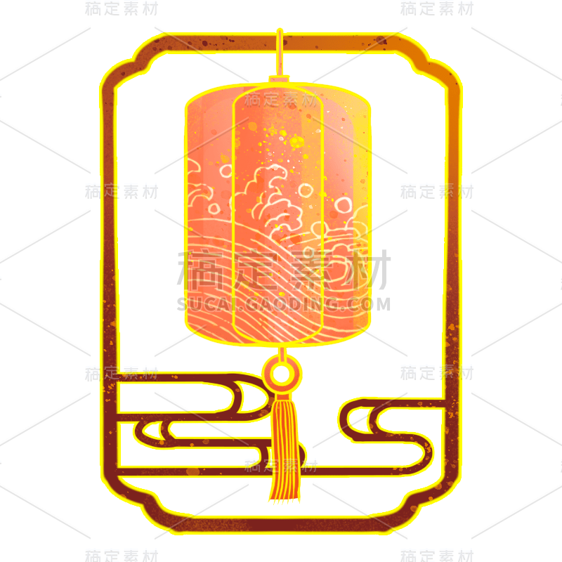 中国风装饰贴纸-灯笼