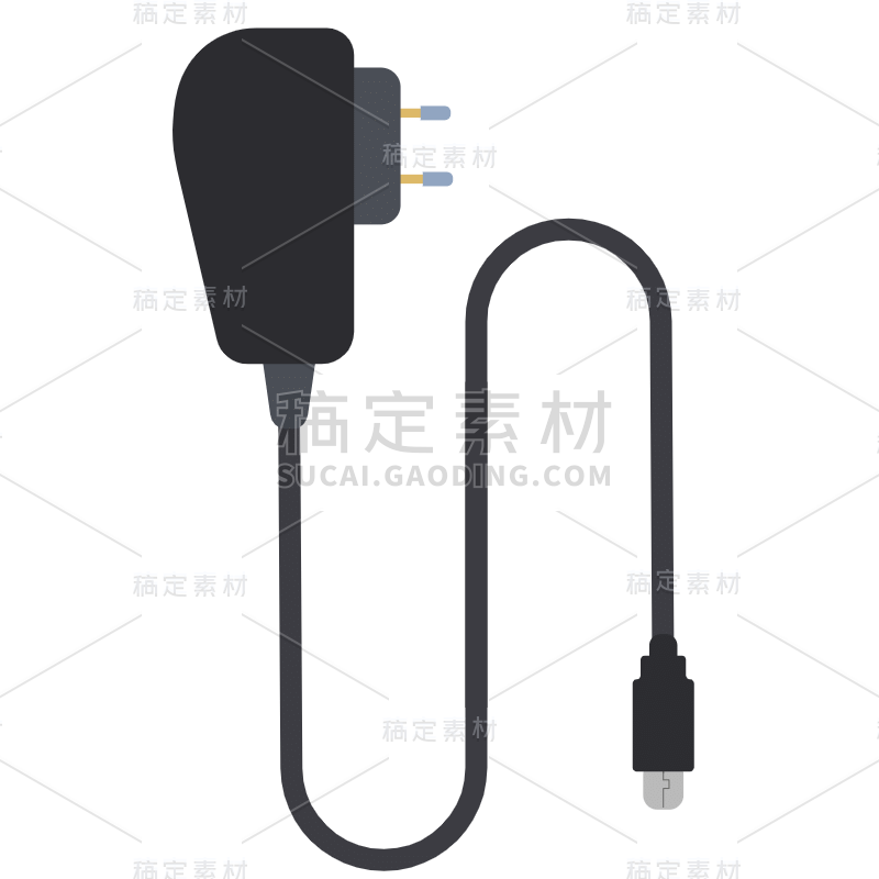 SVG-扁平风-通讯设备贴纸-充电器